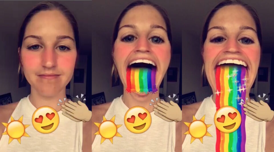 Snapchat lensleri bu tip efektleri mümkün kılıyor. Kesinlikle ilginç bir çağda yaşıyoruz.