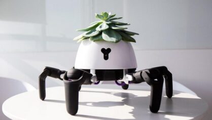 Üzerindeki bitkiye gözü gibi bakan robot